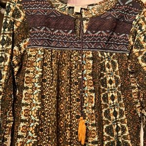 GORGEOUS WOMEN VINTAGE AMERICA BLOUSE PEASANT FESTIVAL TOP SZ M